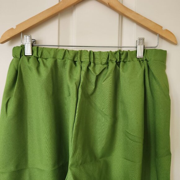 70's Green Leisure Suit Costume Disco Shirt Pants Set Cosplay Comic Con Party - Picture 5 of 13